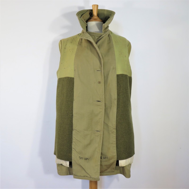 MANTEAU COURT OU 3/4 OVERCOAT US MODELE 1943 MACKINAW MAQUINO ARMEE FRANCAISE PARA 18 ème BPC GUERRE D'ALGERIE