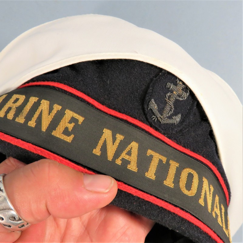 BACHI DE MARIN BANDEAU MARINE NATIONALE FRANCAISE 1970 AVEC MATRICULE TAILLE 55