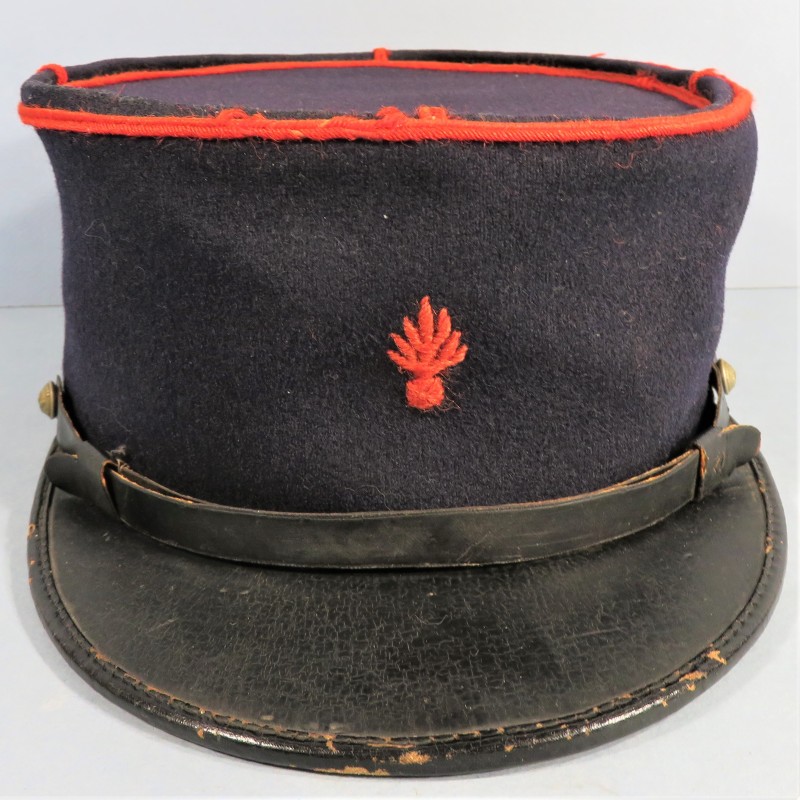 KEPI MODELE POLO 1914 - 1920 DE SAPEURS-POMPIERS FLAMME ROUGE BRODEE