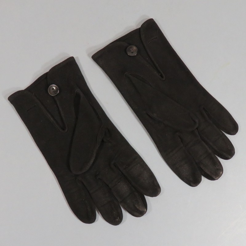 PAIRE DE GANTS EN CUIR NOIR POUR OFFICIERS TAILLE 8 CAVALERIE