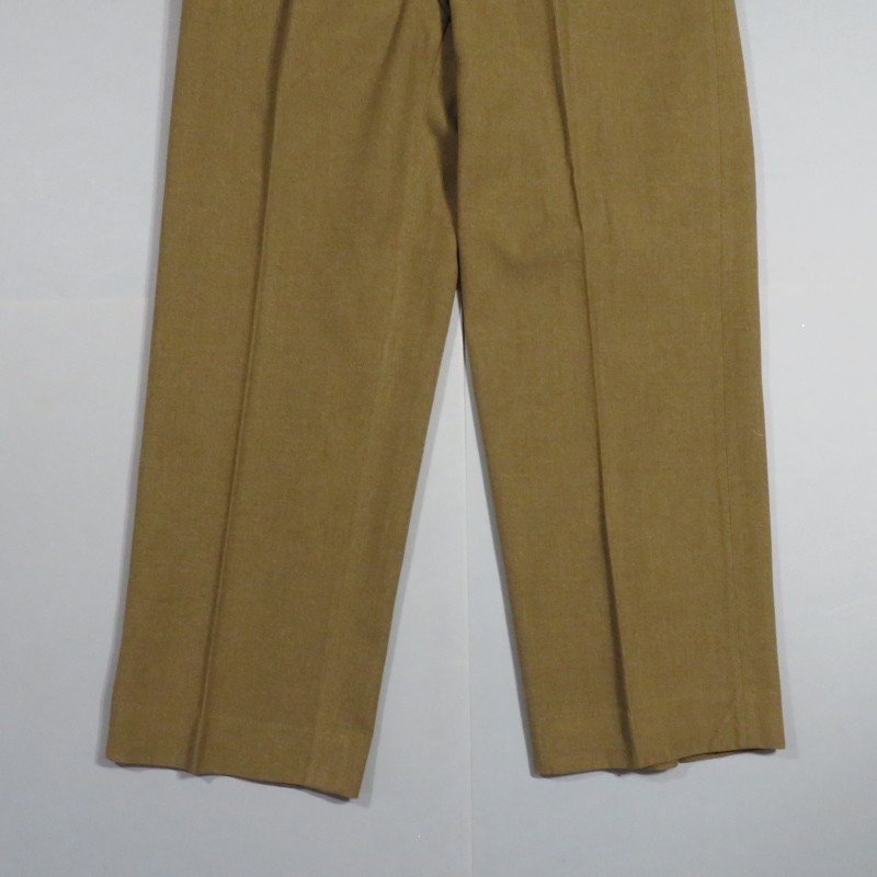 PANTALON US TROUPE MOUTARDE MODELE 1937 ETIQUETTE DATEE 1942 TAILLE 82 cm UNIFORME GI DEBARQUEMENT