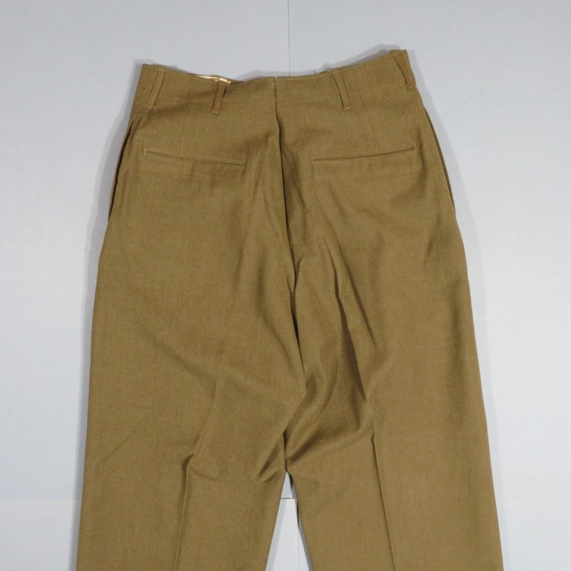 PANTALON US TROUPE MOUTARDE MODELE 1937 ETIQUETTE DATEE 1942 TAILLE 82 cm UNIFORME GI DEBARQUEMENT