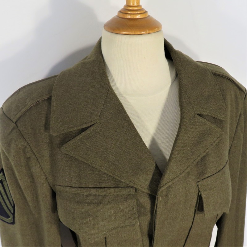 BLOUSON VESTE US MODELE 1944 MONTE AVEC PATCH AVIATION STAFF SERGENT TAILLE 36 R ET MATRICULE