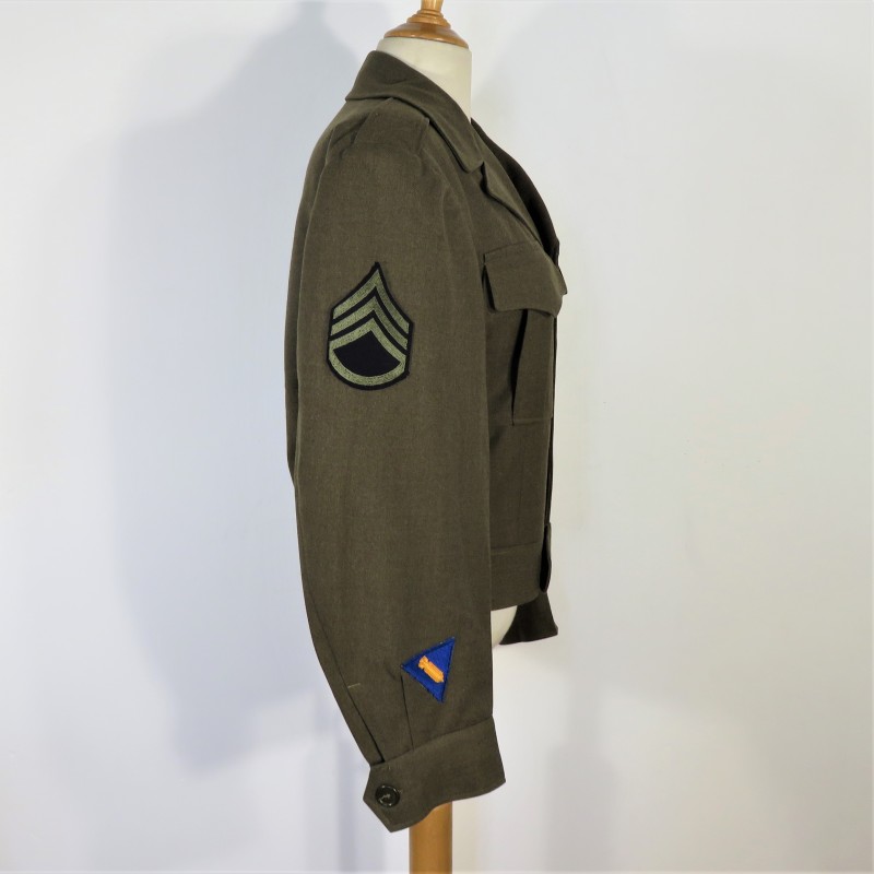 BLOUSON VESTE US MODELE 1944 MONTE AVEC PATCH AVIATION STAFF SERGENT TAILLE 36 R ET MATRICULE