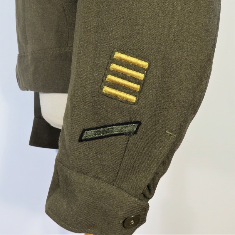 BLOUSON VESTE US MODELE 1944 MONTE AVEC PATCH AVIATION STAFF SERGENT TAILLE 36 R ET MATRICULE