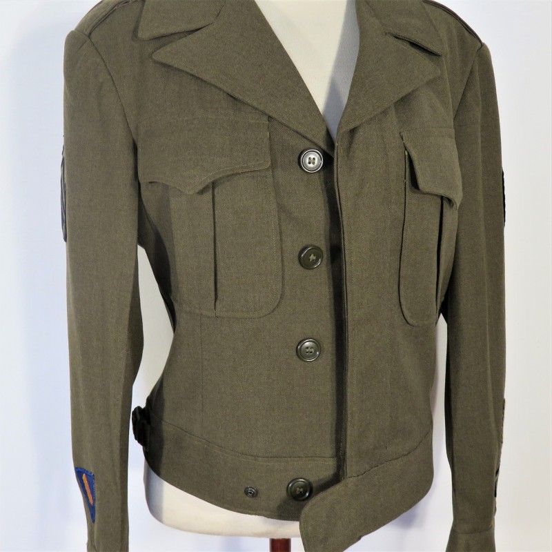 BLOUSON VESTE US MODELE 1944 MONTE AVEC PATCH AVIATION STAFF SERGENT TAILLE 36 R ET MATRICULE