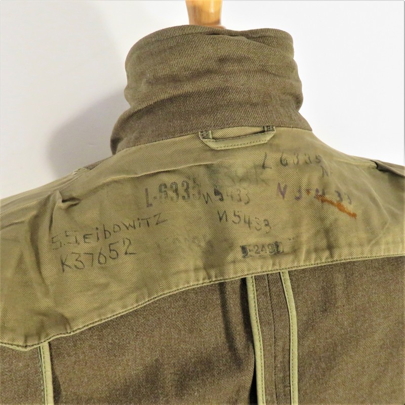 BLOUSON VESTE US " IKE " MODELE 1944 MONTE AVEC PATCH AVIATION STAFF SERGENT TAILLE 38 R ET NOMBREUX MATRICULES