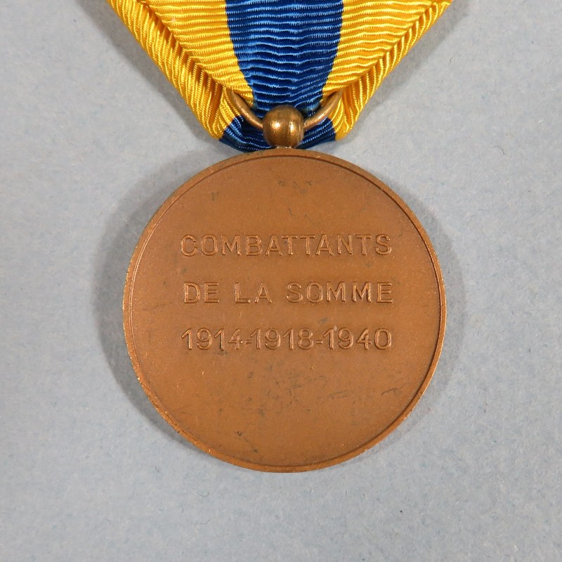 MEDAILLE DES ANCIENS COMBATTANTS DE LA SOMME COMBATS DE 1914-1918-1940