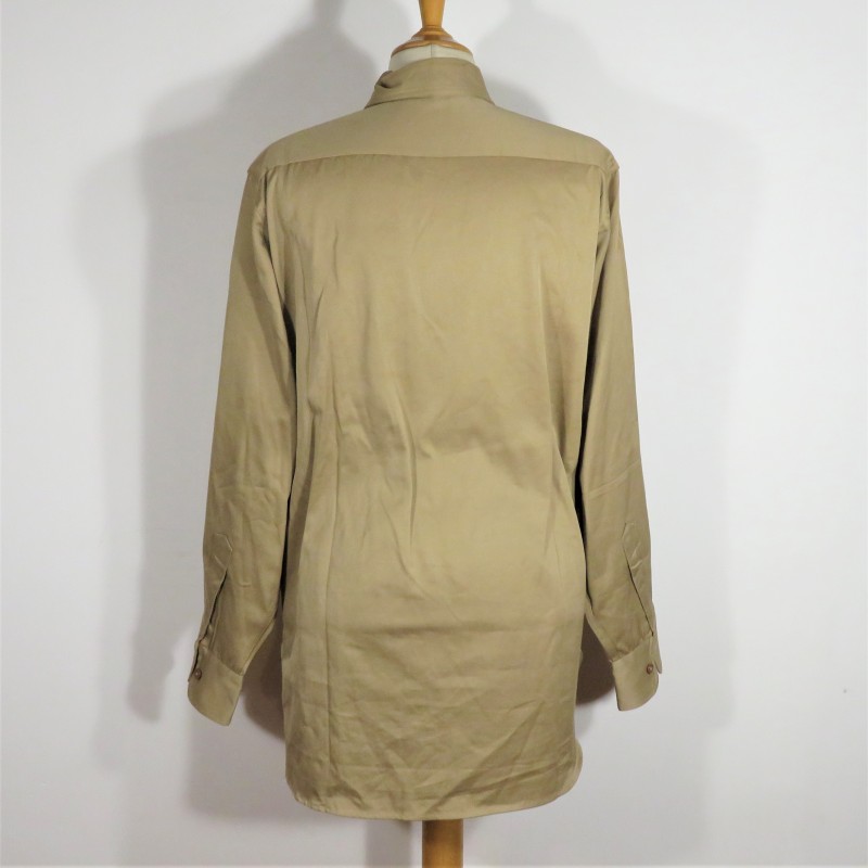 CHEMISE AMERICAINE US OFFICIER MODELE BEIGE 1941 TRES BON ETAT TAILLE US 14.1/2 34 MILITARIA WW2