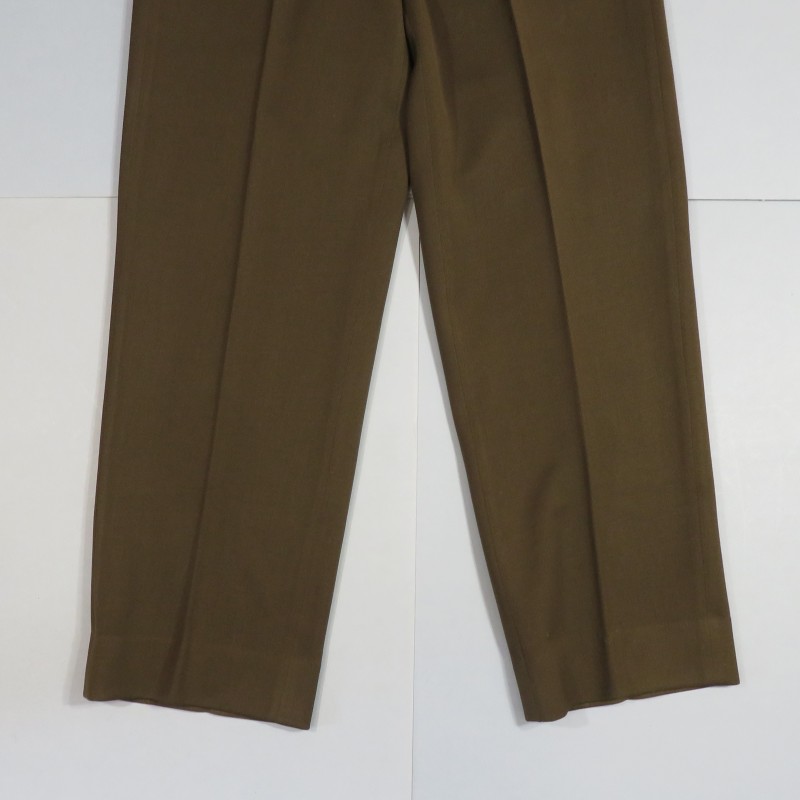 PANTALON US OFFICIER MODELE 1938 SORTIE OU SERVICE KAKI FONCE TOUR DE TAILLE 80 cm NOMINATIF ET MATRICULE