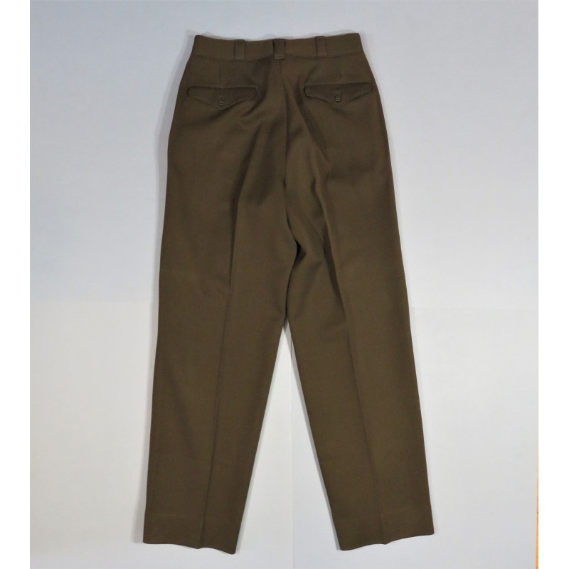 PANTALON US OFFICIER MODELE 1938 SORTIE OU SERVICE KAKI FONCE TOUR DE TAILLE 80 cm NOMINATIF ET MATRICULE