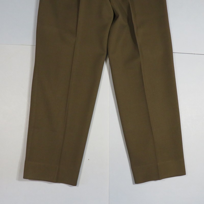 PANTALON US OFFICIER MODELE 1938 SORTIE OU SERVICE KAKI FONCE TOUR DE TAILLE 80 cm NOMINATIF ET MATRICULE