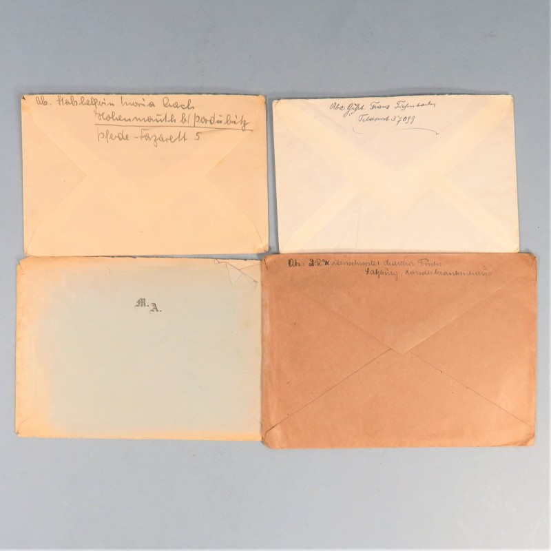 LOT DE 4 LETTRES POSTALES COURRIER ANNEES 1940 A 1944 TIMBRES IIIème REICH FELDPOST AVEC CORRESPONDANCE