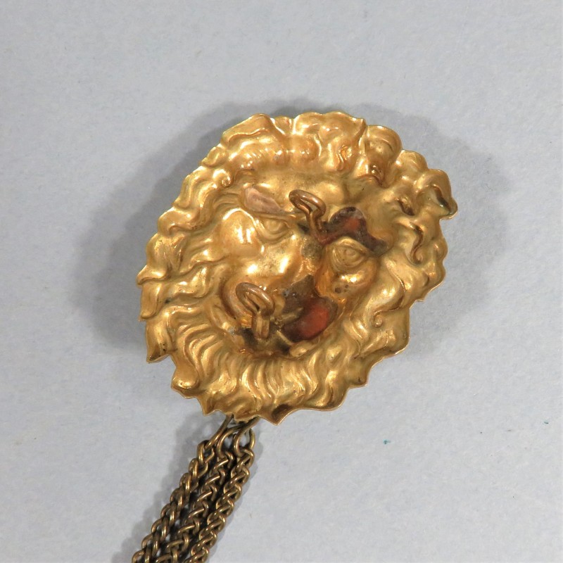 GARNITURES DE GIBERNE INFANTERIE ARTILLERIE MODELE TROISIEME REPUBLIQUE TETE DE LION CHAINETTES ET ECU