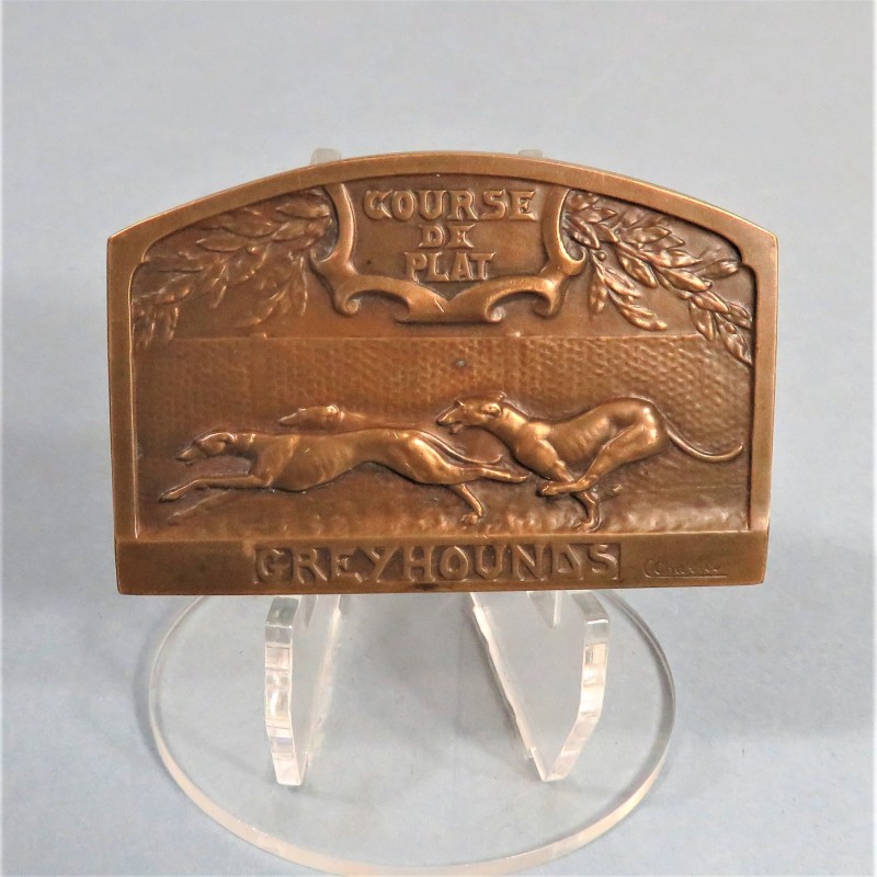 FRANCE MEDAILLE EN BRONZE COURSE DE PLAT ELEVAGE DE GREYHOUNDS LEVRIERS EN COFFRET