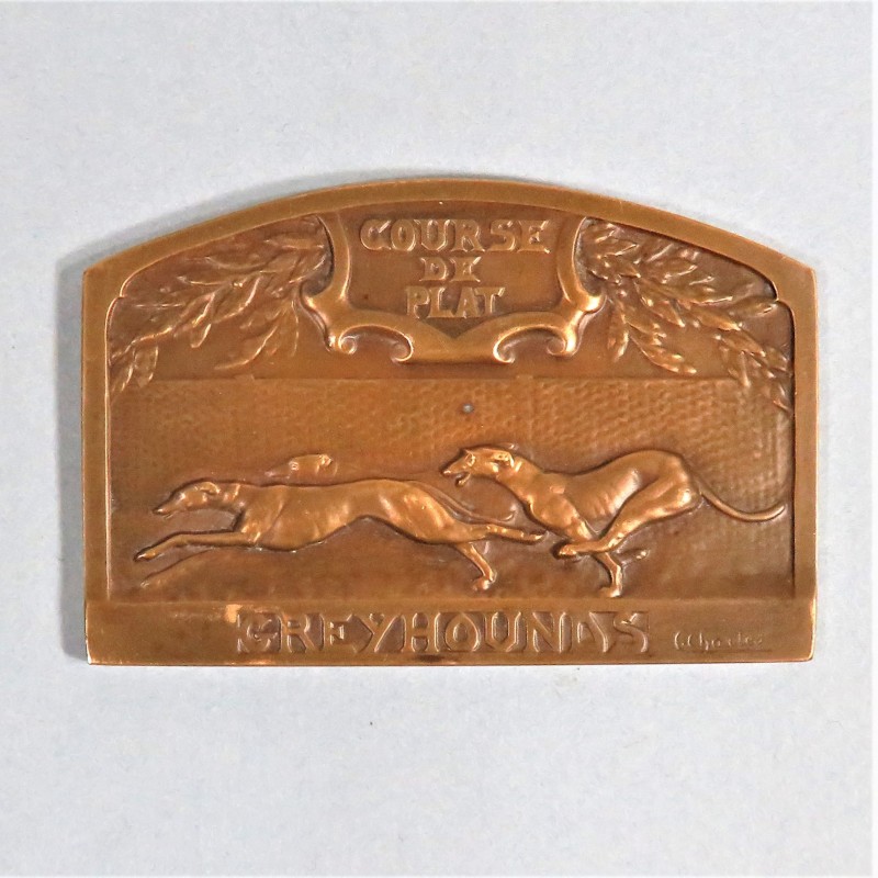 FRANCE MEDAILLE EN BRONZE COURSE DE PLAT ELEVAGE DE GREYHOUNDS LEVRIERS EN COFFRET