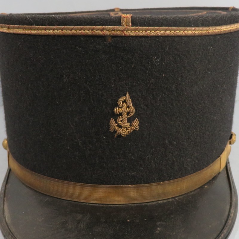 KEPI D'ADJUDANT CHEF INFANTERIE ET ARTILLERIE COLONIALE TROUPES DE MARINES ANCRE ANNEES 1960 -1970 TAILLE 55