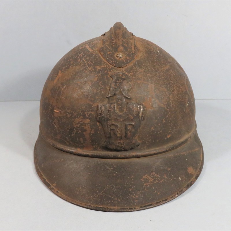 CASQUE ADRIAN MODELE 1915 GENIE COMPLET GUERRE 1914-1918 POILUS DE VERDUN JUS DE GRENIER