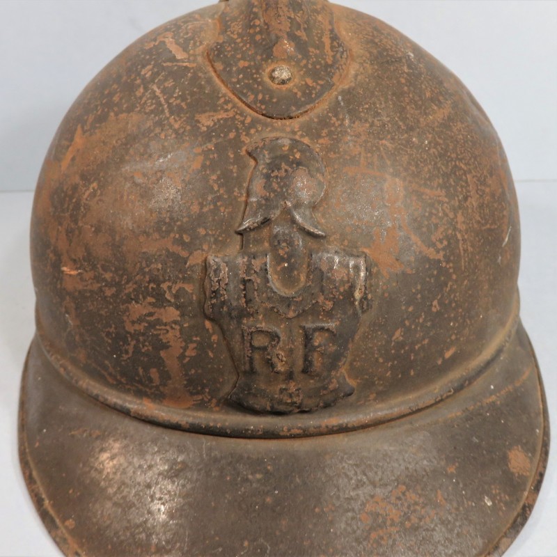 CASQUE ADRIAN MODELE 1915 GENIE COMPLET GUERRE 1914-1918 POILUS DE VERDUN JUS DE GRENIER