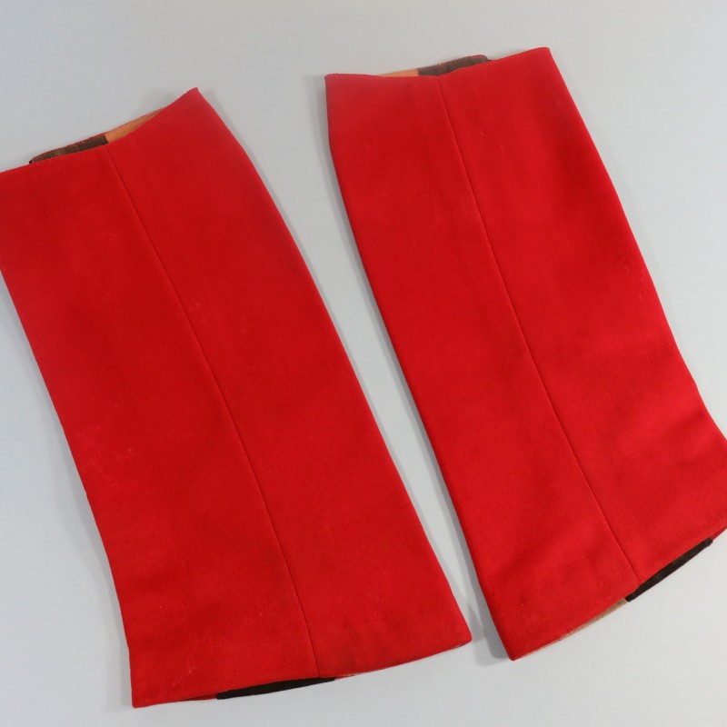 BAS DE PANTALON CULOTTE AMOVIBLES D'OFFICIER REGIMENT D'INFANTERIE TROISIEME REPUBLIQUE DRAP ROUGE BANDES NOIR