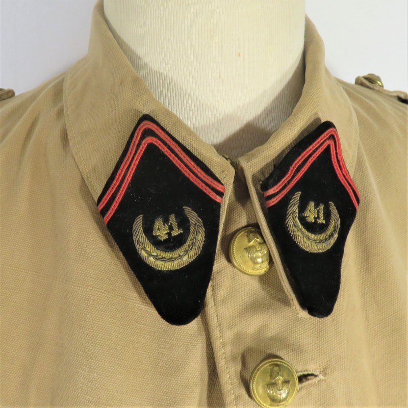 UNIFORME D'OFFICIER MODELE 1920 /29 41 ème REGIMENT DU GENIE AU MAROC COULEUR SABLE TROUPES D'AFRIQUE VESTE ET PANTALON CULOTTE