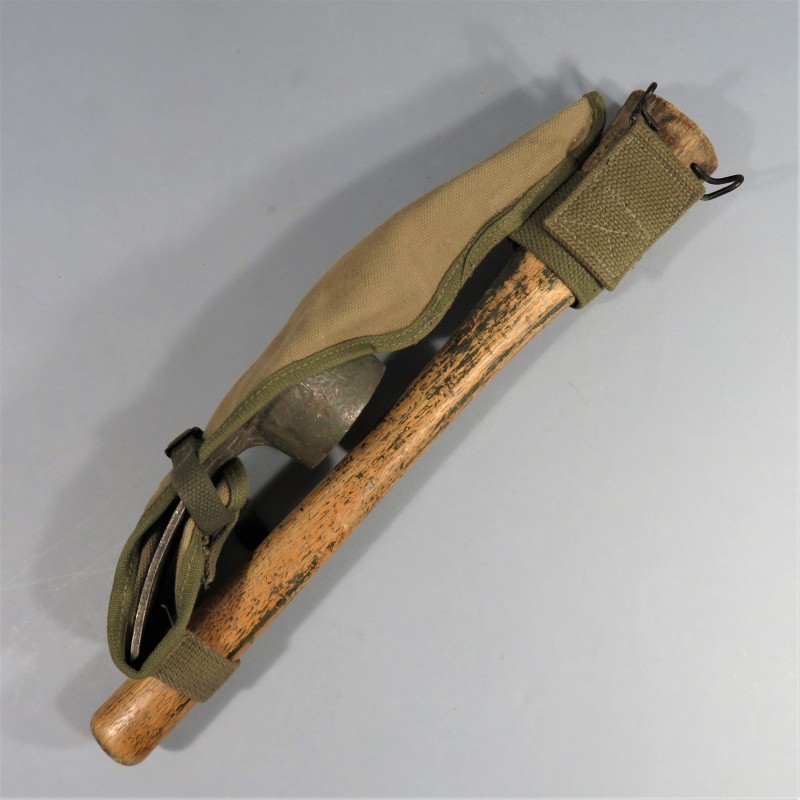 PIOCHE INDIVIDUELLE US 1943 AVEC SA HOUSSE US 1944 EQUIPEMENT INDIVIDUEL DU GI MILITARIA WW2 PIOCHON