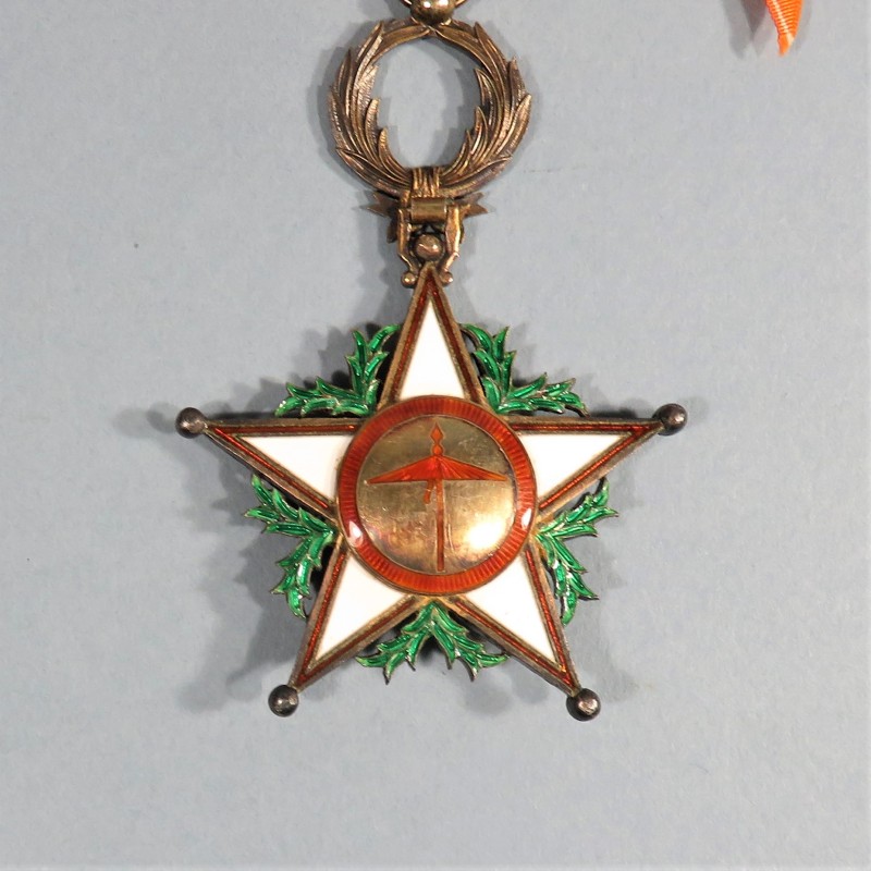 MAROC MEDAILLE DE COMMANDEUR DE L'ORDRE DU OUISSAM ALAOUITE FAB. ARTHUS BERTRAND WISSAM MOROCCO