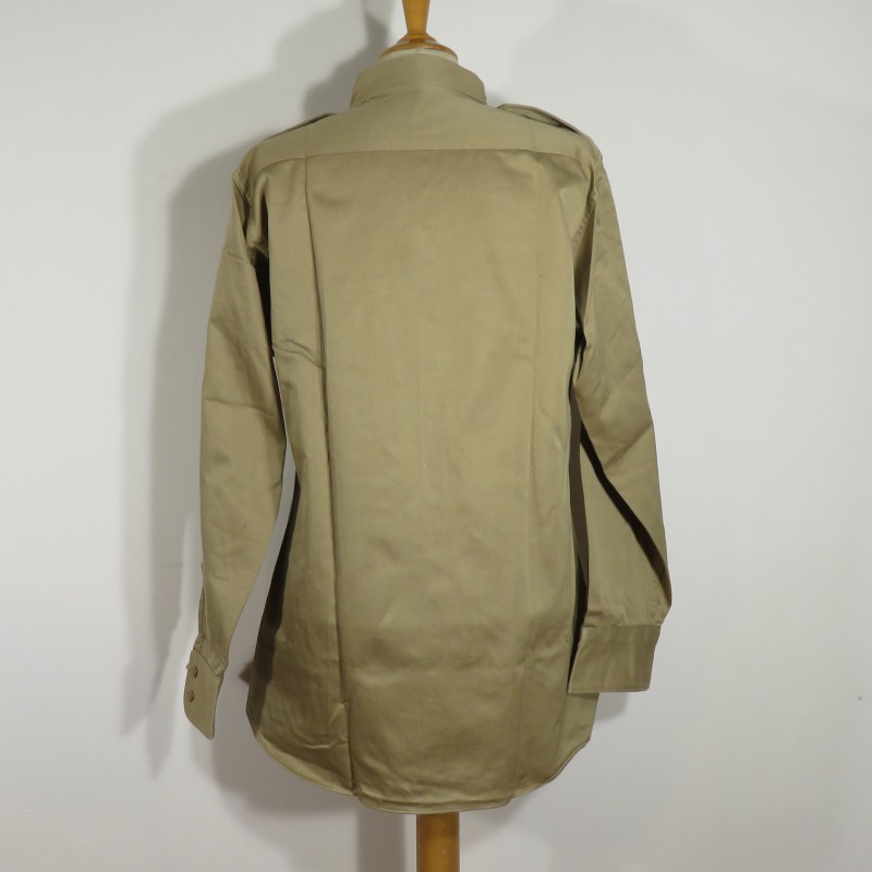 CHEMISE AMERICAINE US OFFICIER MODELE BEIGE 1941 TAILLE US 15.1/2 33 ARMEE FRANCAISE INDOCHINE DATEE 1946