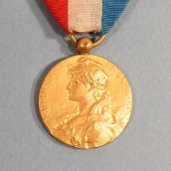 MEDAILLE DE SAUVETAGE LES MEDAILLES SAUVETEURS D'AVIGNON 1901 EN BRONZE DORE ANCRE MARINE