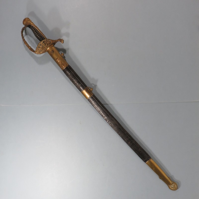 SABRE D'OFFICIER DE MARINE MODELE 1853 AVEC ANCRES ET COURONNES MANUFACTURE DE KLINGENTHAL NAPOLEON III