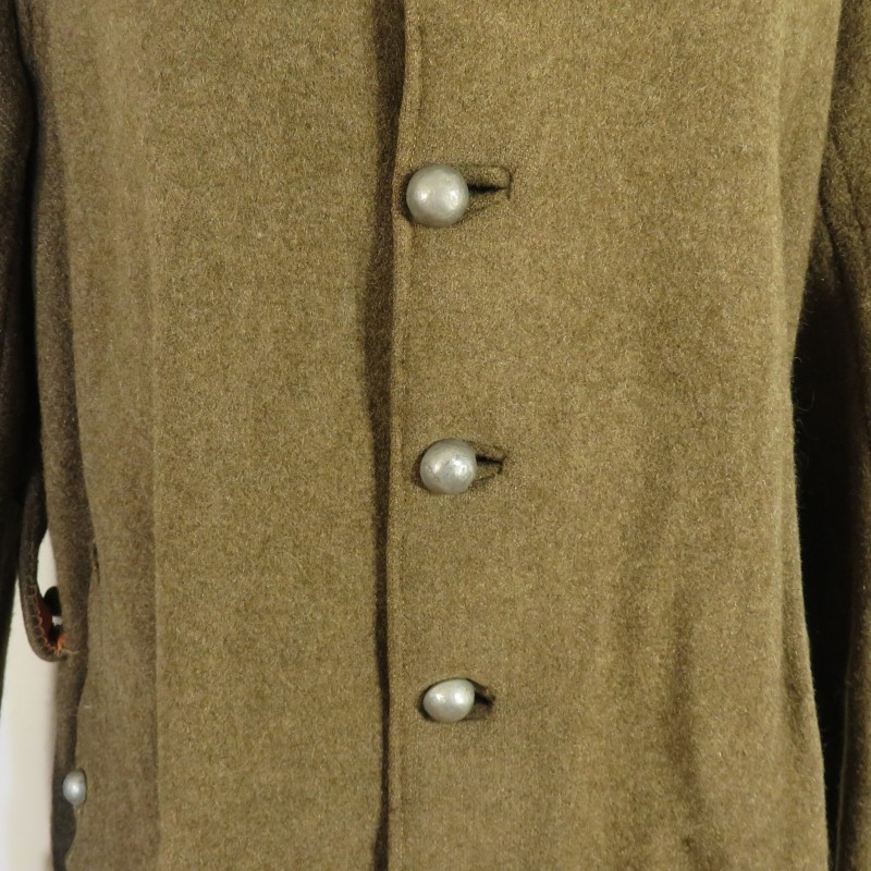 MANTEAU OU CAPOTE TROUPES MONTEES MODELE 1920 DRAP TROUPE KAKI BOUTONS BLANCS CAVALERIE RCC