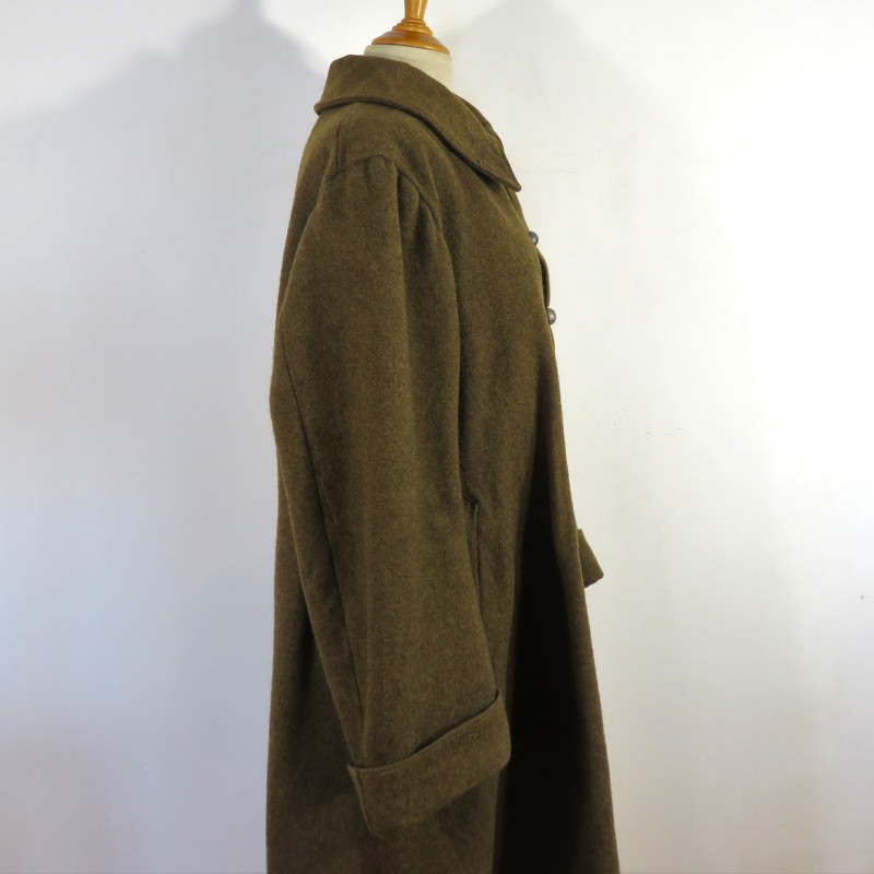 MANTEAU OU CAPOTE TROUPES MONTEES MODELE 1920 DRAP TROUPE KAKI BOUTONS BLANCS CAVALERIE RCC