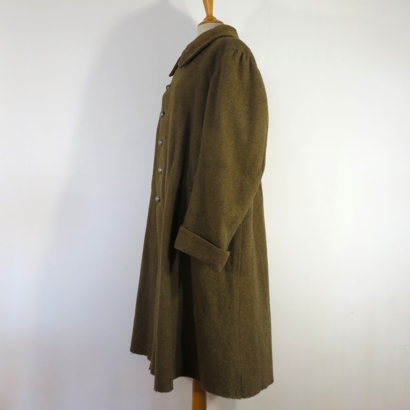 MANTEAU OU CAPOTE TROUPES MONTEES MODELE 1920 DRAP TROUPE KAKI BOUTONS BLANCS CAVALERIE RCC