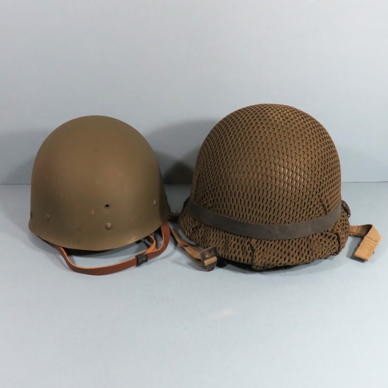 CASQUE FRANCAIS MODELE 1951 FILET CREVETTES DE CAMOUFLAGE CASQUE LOURD DATE 1953 ET LINER 1954 TAP LEGION ETRANGERE TTA