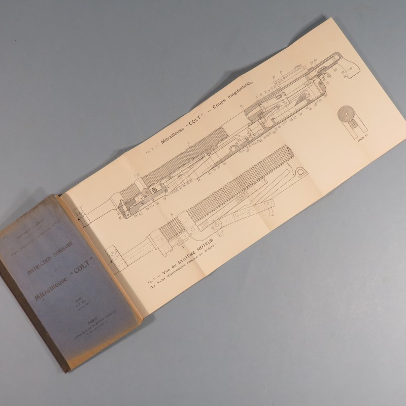 MANUEL D'INSTRUCTION SUR LA MITRAILLEUSE COLT DATE 1916 DESCRIPTION FONCTIONNEMENT REGLAGE ENTRETIEN AVIATION 1914 1918