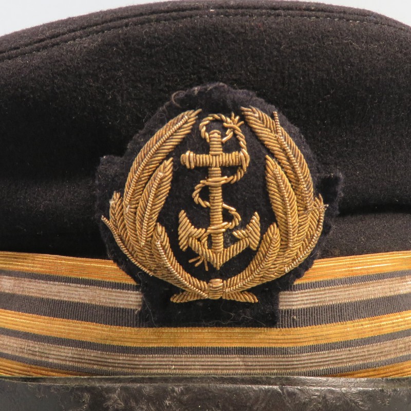 CASQUETTE MARINE NATIONALE DE CAPITAINE DE FREGATE ANNEES 1940 TAILLE 56 FABRICATION AMERICAINE A ST LOUIS