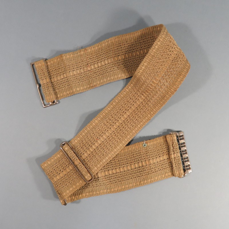 CEINTURE OU CEINTURON PORTE MONNAIES PORTE MONTRE D'OFFICIER EN TISSU ET CUIR GUERRE 1914 1918 OU 1939 1945