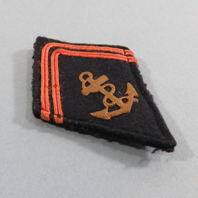 INSIGNE DE BRAS EN TISSU INFANTERIE COLONIALE ANCRE METALIQUE POUR OFFICIER LIBERATION 1944 1945 ET GUERRE D'INDOCHINE