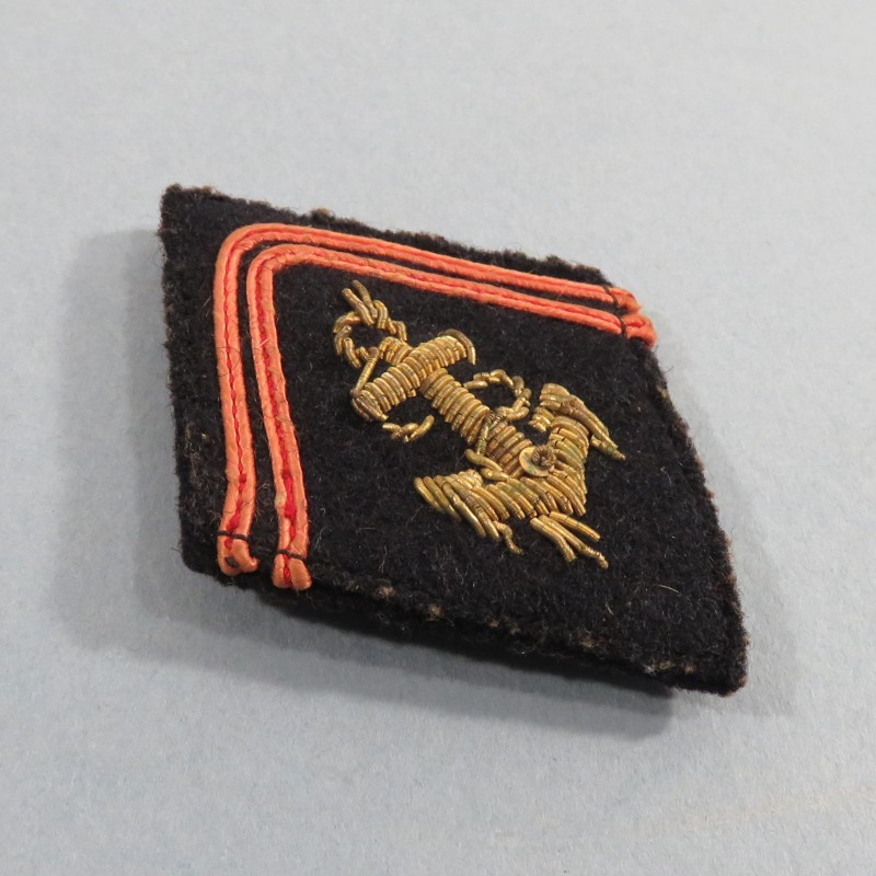 INSIGNE DE BRAS EN TISSU INFANTERIE COLONIALE ANCRE BRODEE POUR OFFICIER LIBERATION 1944 1945 ET GUERRE D'INDOCHINE