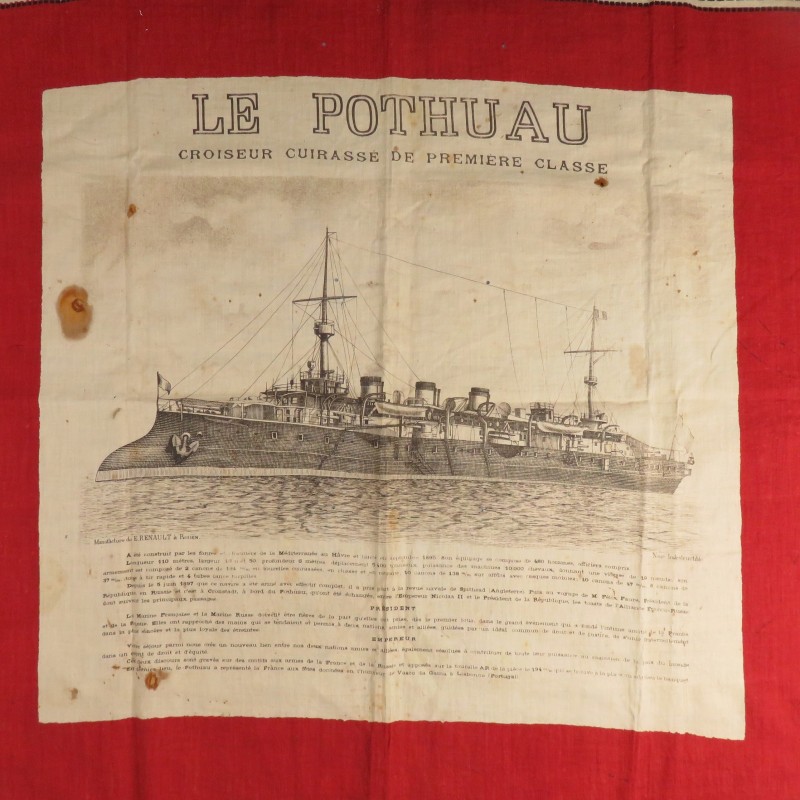 MOUCHOIR D'INSTRUCTION DE LA MARINE LE POTHUAU CUIRASSIER DE 1 ère CLASSE 1895