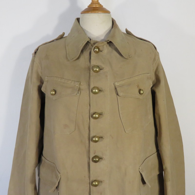 VAREUSE VESTE SOUS-OFFICIER MODELE 1921 /35 TROUPE COLONIALE COULEUR SABLE SPAHIS TIRAILLEUR REGIMENTEE RSM