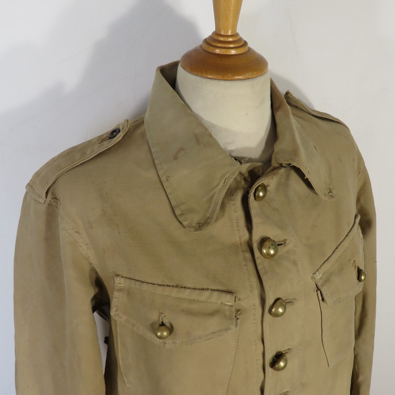 VAREUSE VESTE SOUS-OFFICIER MODELE 1921 /35 TROUPE COLONIALE COULEUR SABLE SPAHIS TIRAILLEUR REGIMENTEE RSM