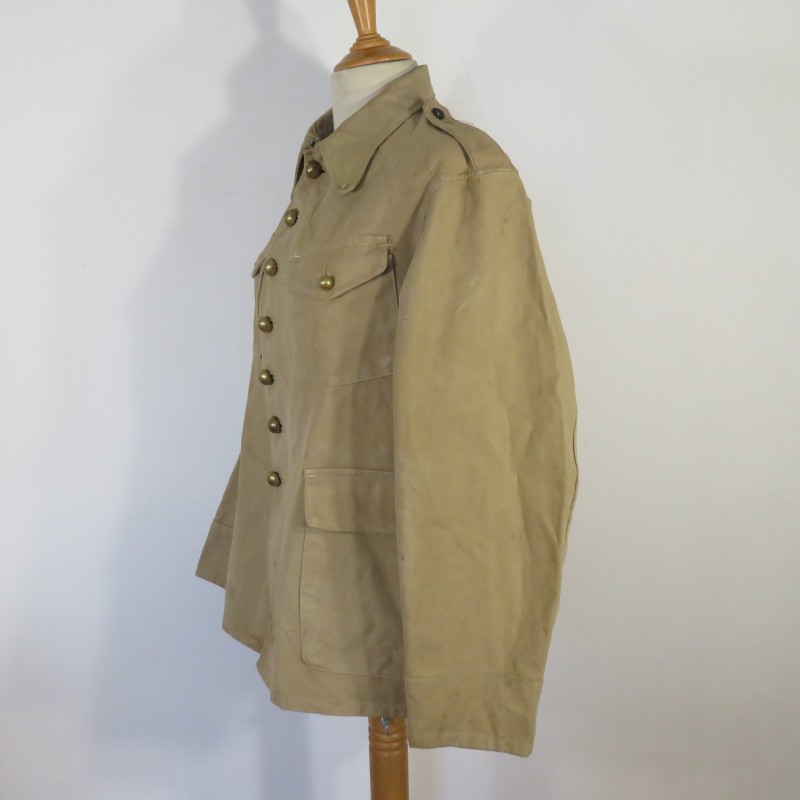 VAREUSE VESTE SOUS-OFFICIER MODELE 1921 /35 TROUPE COLONIALE COULEUR SABLE SPAHIS TIRAILLEUR REGIMENTEE RSM