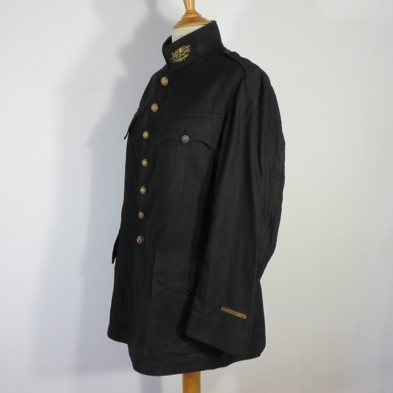 RARE !! VESTE D'UNIFORME DE SOUS OFFICIER MODELE 1914 MEDECIN INFANTERIE COLONIALE DRAP LEGER COULEUR NOIRE TROUPES D'AFRIQUE