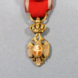 SERBIE REDUCTION DE LA MEDAILLE D'OFFICIER DE L'ORDRE DE L'AIGLE BLANC EN OR SERBIA WHITE EAGLE OFFICER GOLD MEDAL °