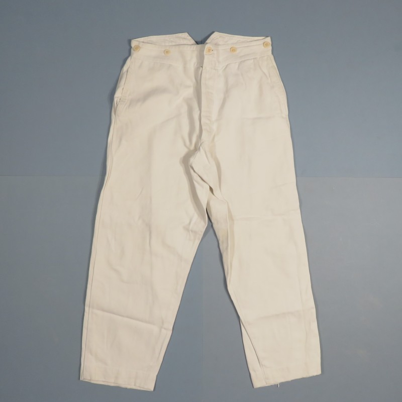 PANTALON MODELE 1893 EN TOILE BLANCHE ARMEE D'AFRIQUE SPAHIS MEHARISTES TIRAILLEURS LEGION ETRANGERE