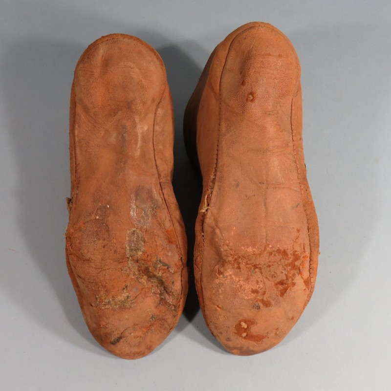 CHAUSSONS EN CUIR DOUBLES POUR AVIATEUR ET PILOTE AVIATION GUERRE 1914 1918