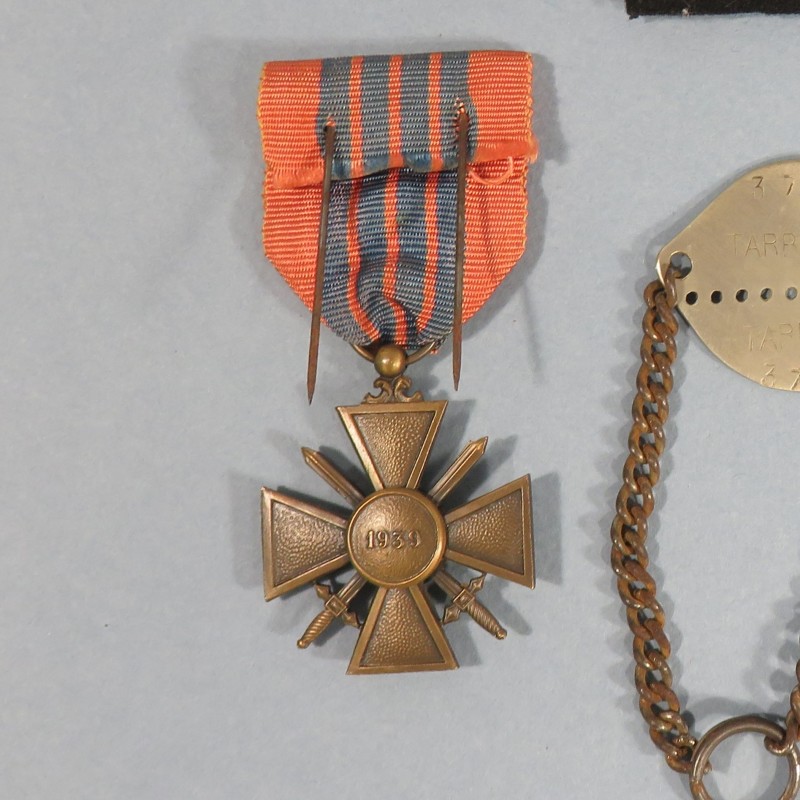 ENSEMBLE ANCIEN SOUS OFFICIER PLAQUE CROIX DE GUERRE RAPPEL LIBERATION 1939 - 1945 ALGERIE CROIX DU COMBATTANT