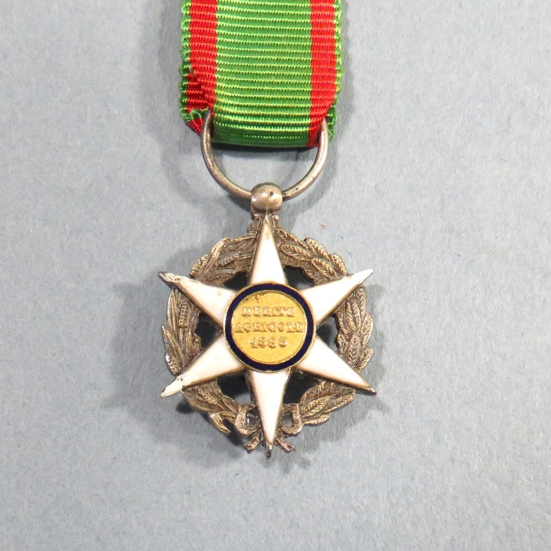 FRANCE REDUCTION DE LA MEDAILLE DE CHEVALIER DE L'ORDRE DU MERITE AGRICOLE FRANCAIS 1883 °