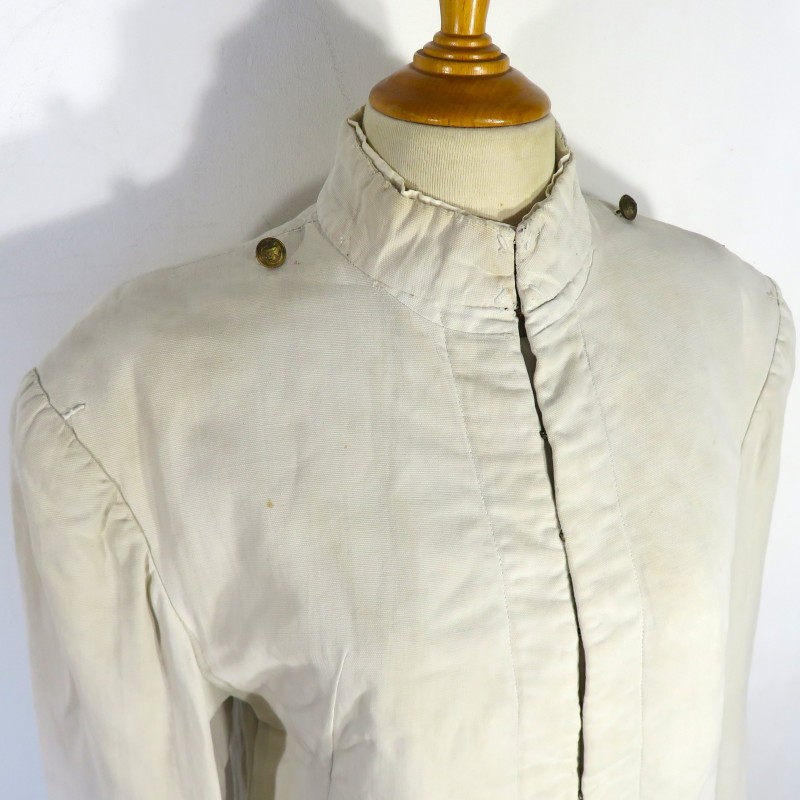 VESTE D'UNIFORME OU DE TENUE BLANCHE MODELE 1893 INFANTERIE COLONIALE OU DE MARINE LEGION ETRANGERE TONKIN CHINE